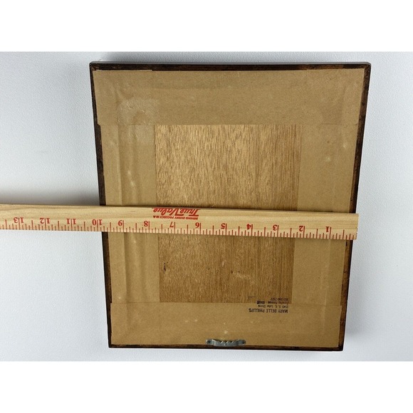 Vintage Holly Hobbie 3D Wood Framed Doll on Burlap w/ REAL HAIR Fabric Ribbon - Picture 8 of 9